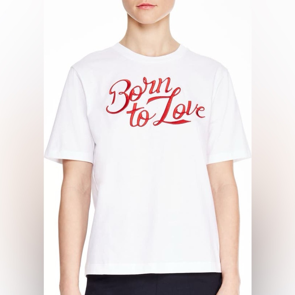 Sandro Adele Red 'Born to Love' T-Shirt